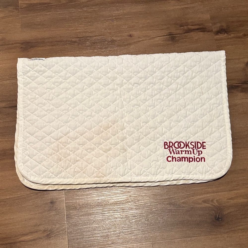 🐴 White Tuff Rider Baby Pad w/ Brookside Warmup Champion Logo🐴